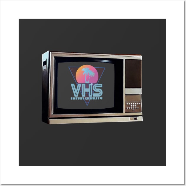 TV SET / VHS #2 (palms & grid) (GLITCHED) Wall Art by RickTurner